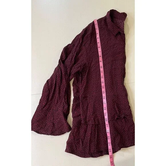 Habitat Womens Button Up Top Size XL Y2K Polka Dot‎ Whimsigoth Vamp Fairy Grunge - Picture 6 of 12